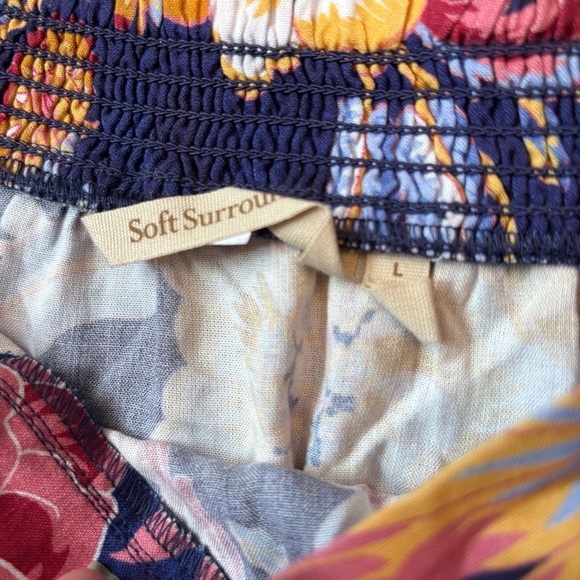 Soft Surroundings Large Kara Maxi Skirt Navy Floral Tiered Pockets - Picture 11 of 13